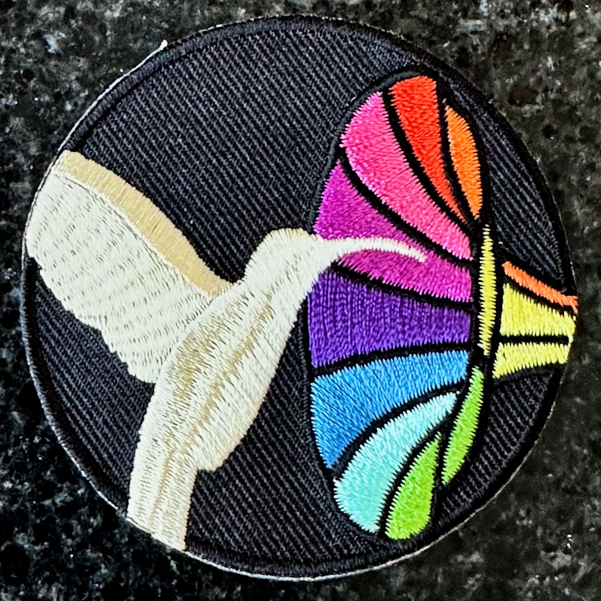Hummingbird Rainbow Phonograph Sew-On Patch 