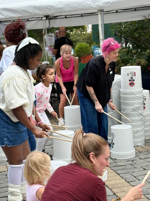 bucket, buckets, bucket drums, event, festival, group, cool, experience, trilith, drum, drum set, drum sticks, groups, fun, drumming, all generations, kids and adults, adults, beer, library