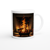 Rockin' around the Christmas fire - Ceramic Mug