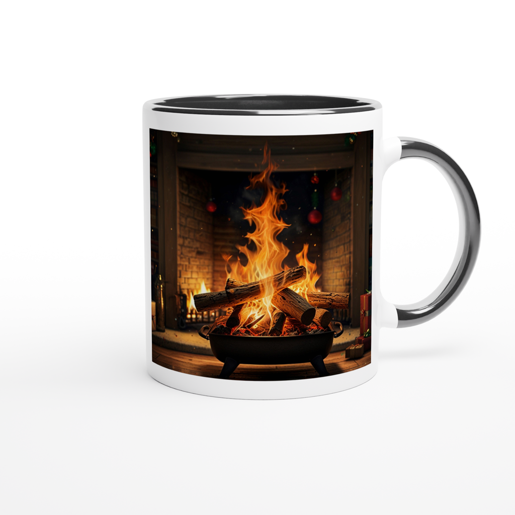 Rockin' around the Christmas fire - Ceramic Mug