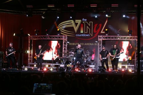 The Vinyl Countdown bassist performing AC/DC tribute show for packed venue audience