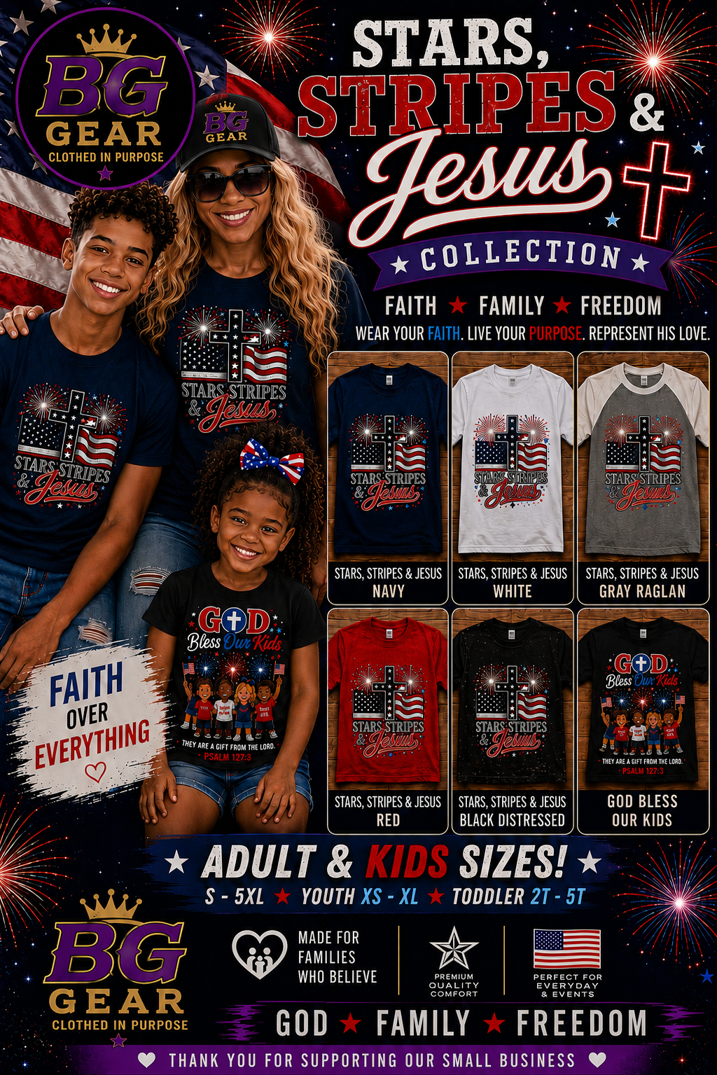 Stars Stripes & Jesus Kids Tee 