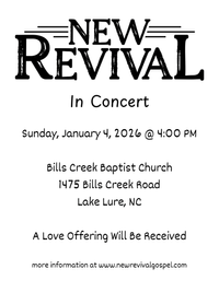 New Revival @ Bills Creek Baptist Church