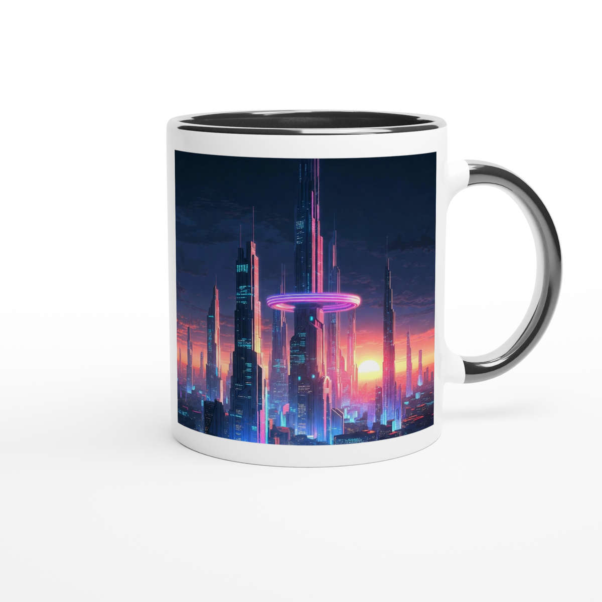 Neon Horizon Rise - Ceramic Mug