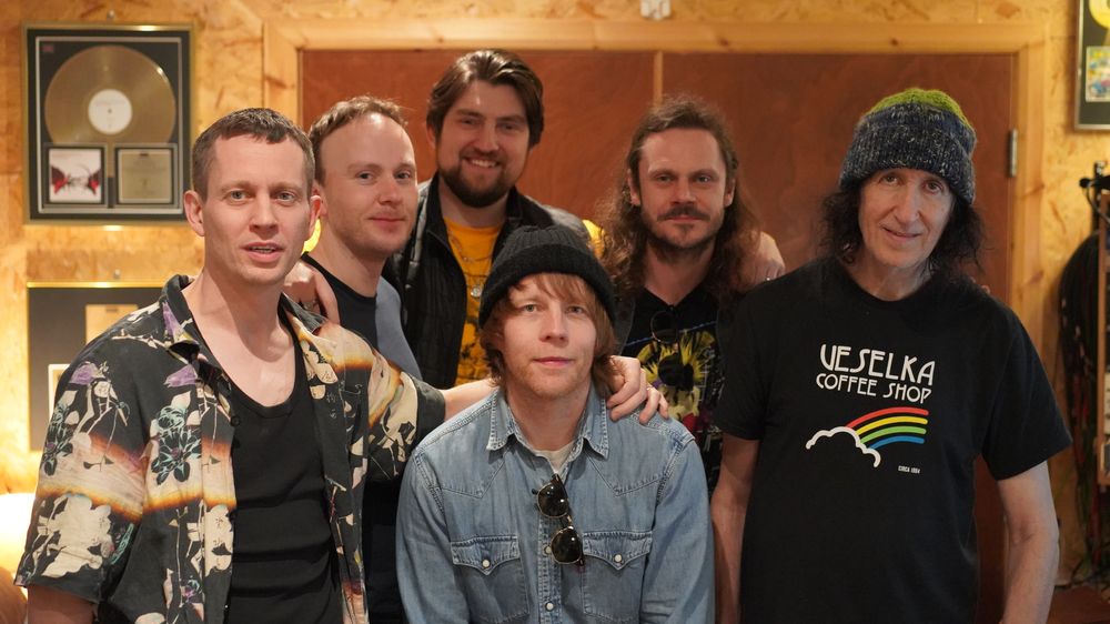 Gordon Raphael with The Strokes tribute band New York City Cops, UK