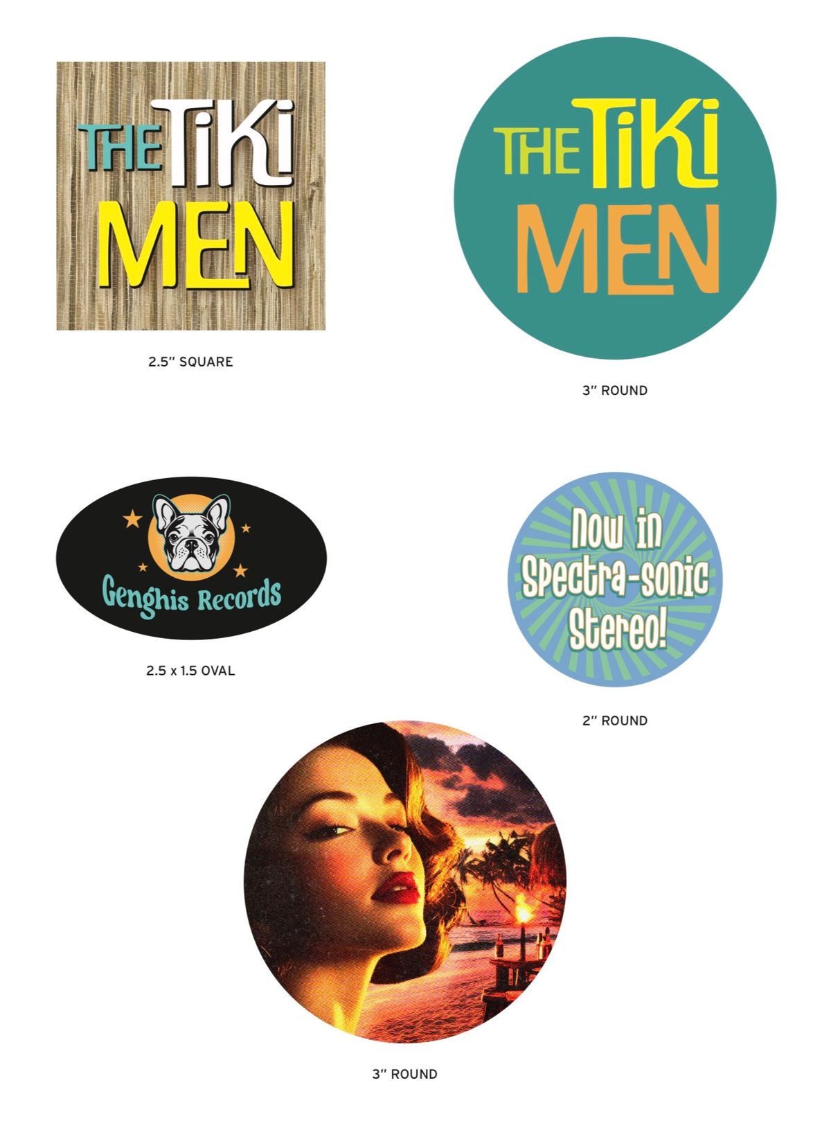 Tiki Men Sticker Collection!   Get all 5!