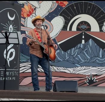 Mike playing at the Mystic's outdoor stage
