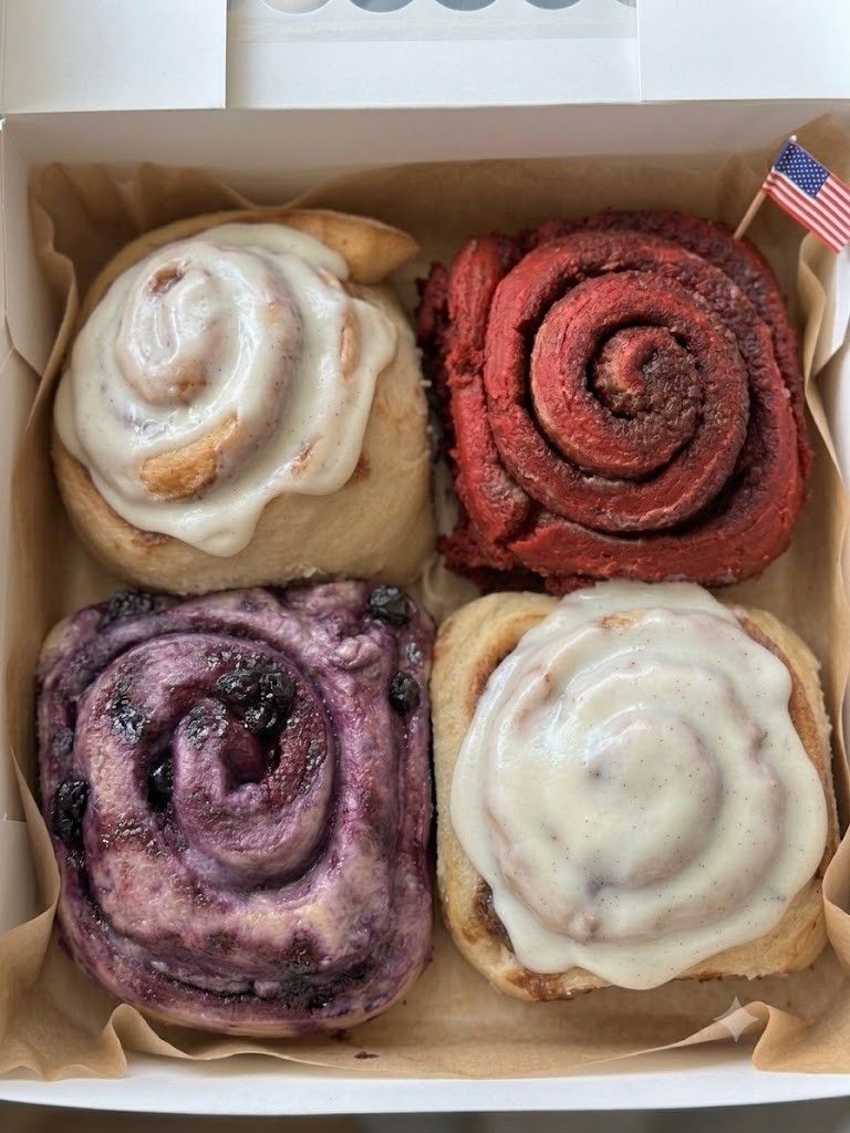 Red, White and Blue Cinnamon Roll Flight