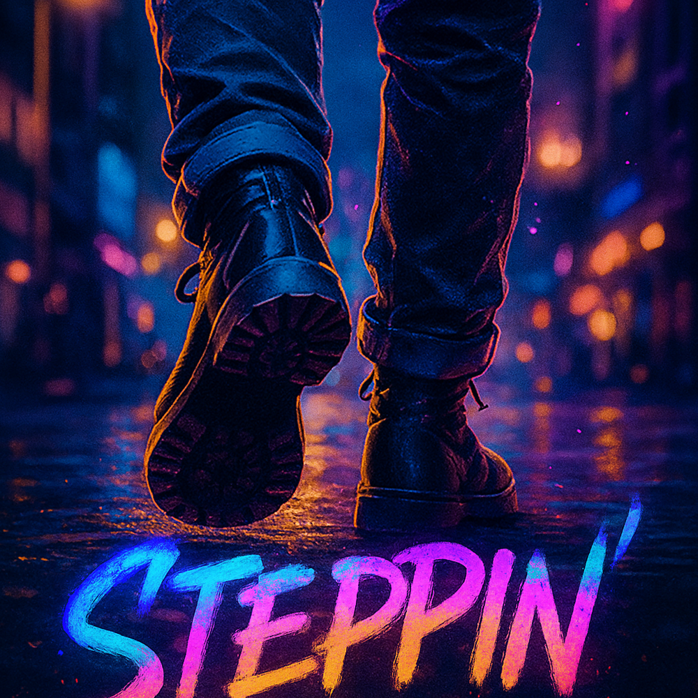 Album artwork for “Steppin’” by AKTheArtist, lead track from the upcoming album Done With The Noise