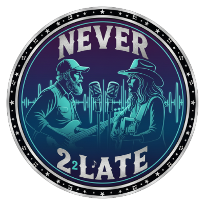 Never 2 Late blue logo
