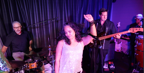 Funk Shui live dance cover band performing a packed nightlife show at WiseGirl restaurant and bar in Pleasant Hill California.