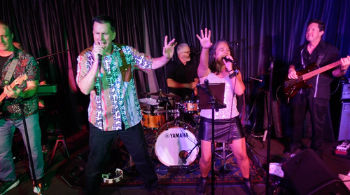 High-energy funk and soul cover band Funk Shui keeping a fun crowd dancing all night at WiseGirl Restaurant and Bar.