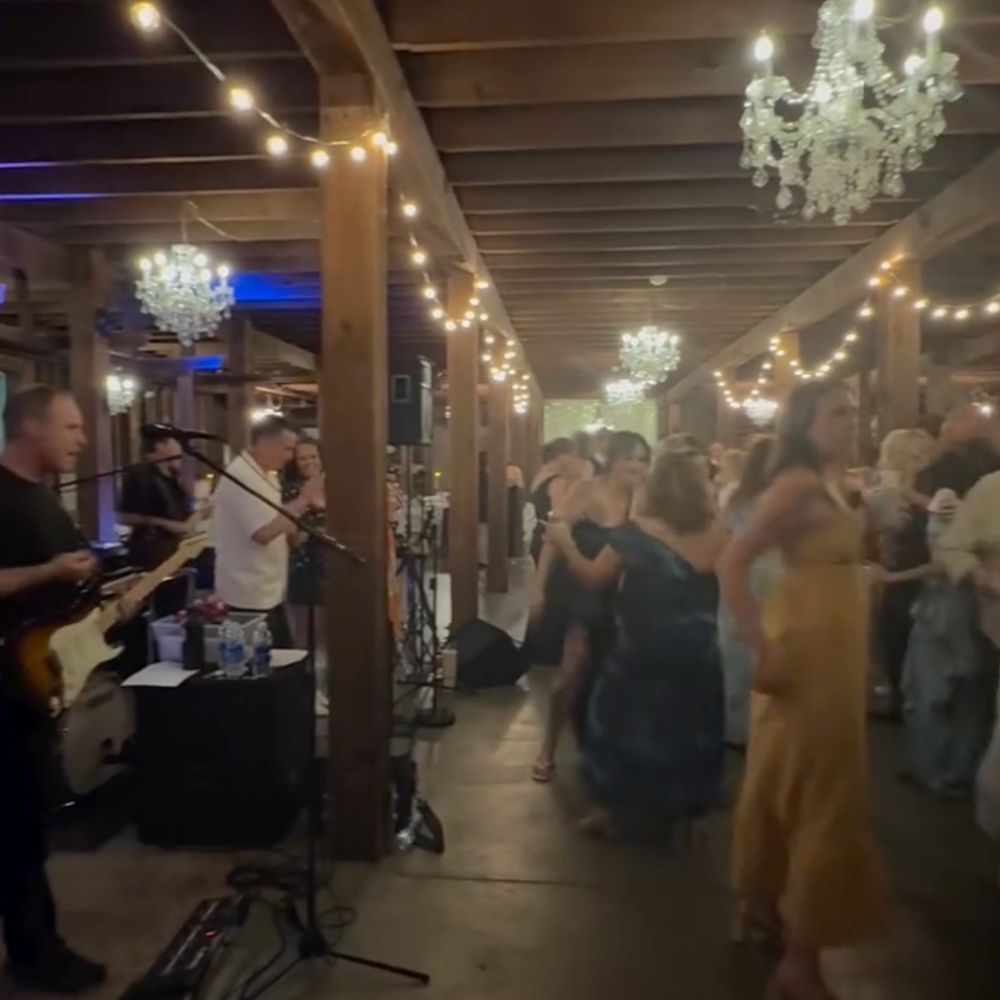 Funk Shui performing live dance music at a Bay Area wedding reception to pack the dance floor.