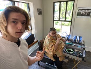 Xander and Mike Tuttle (Manager/Dad/Fellow Musician) at their first monthly show at Kenwick Table!!
