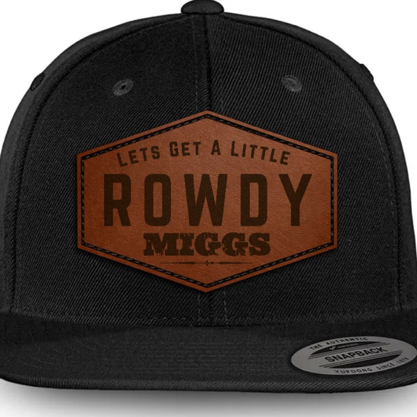 MIGGS ROWDY (Flatbill) Leather Patch Trucker Hat