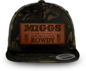 MIGGS ROWDY (Snapback) Leather Patch Hat - Camo