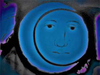 Dark face on a dark night
