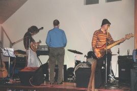 One member of the band takes a break!
