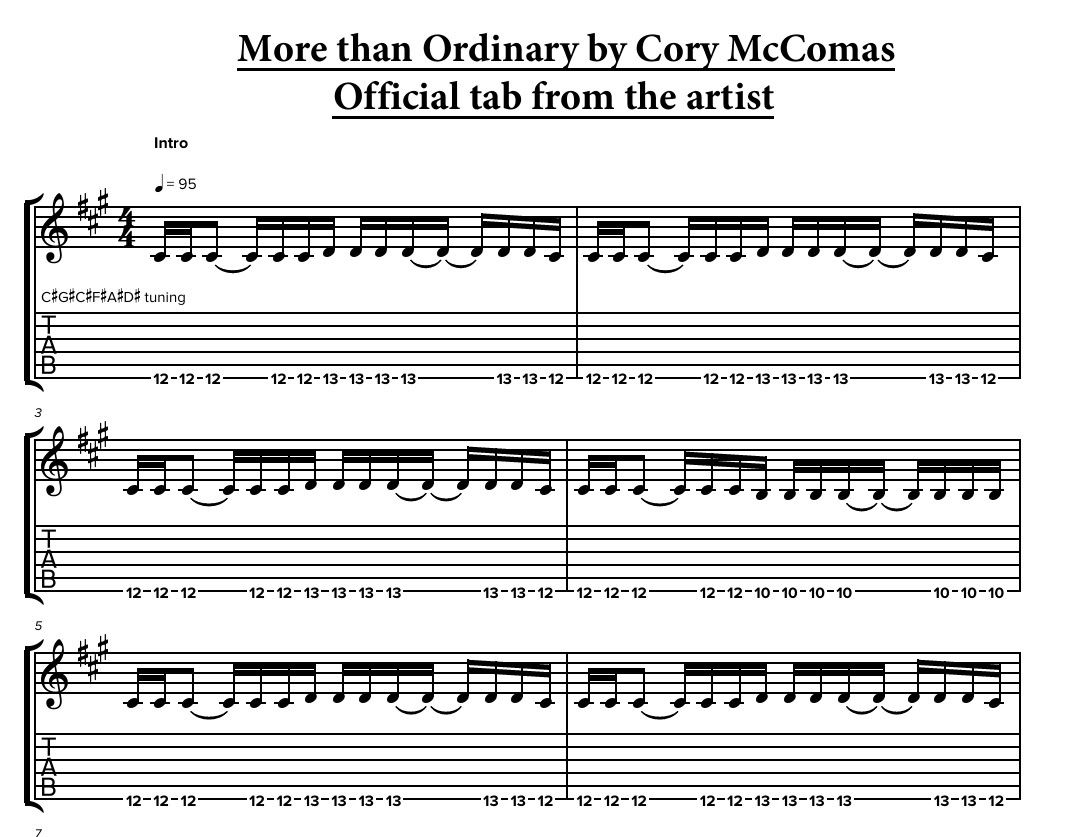 More than Ordinary (2026) - Official Guitar Tab PDF download