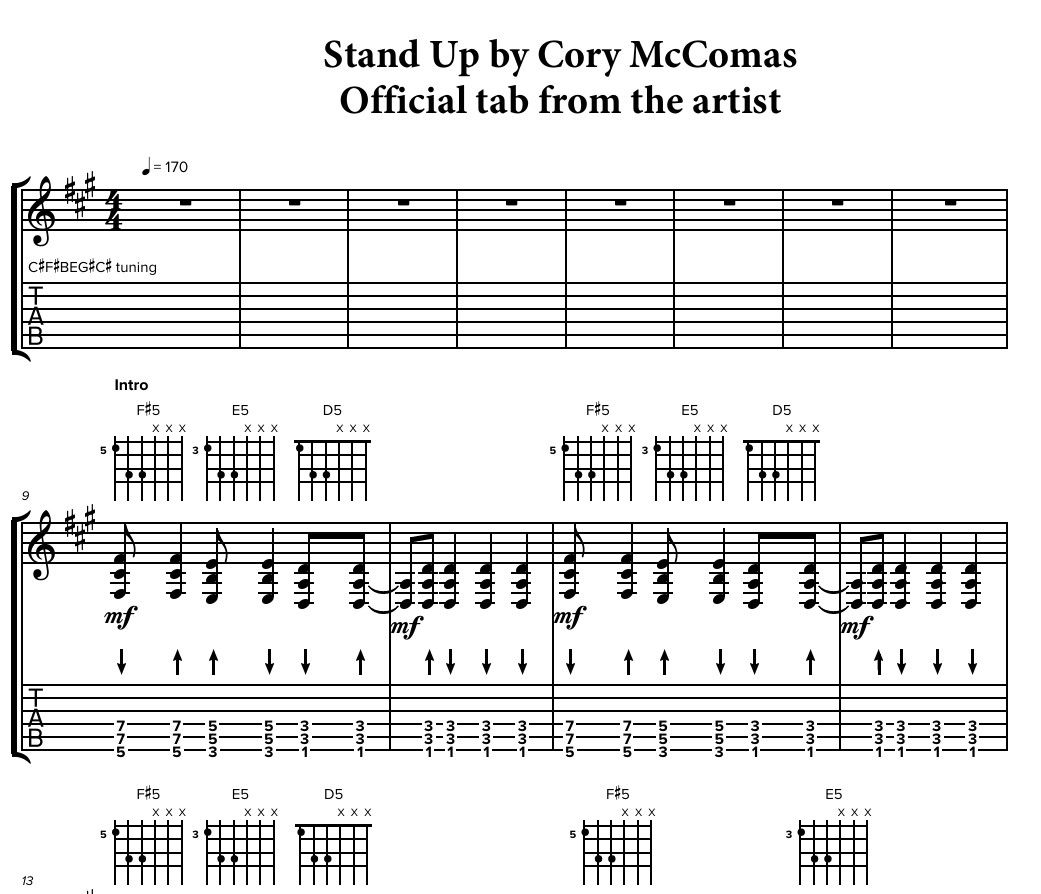 Stand Up (2025) - Official Guitar Tab PDF Download