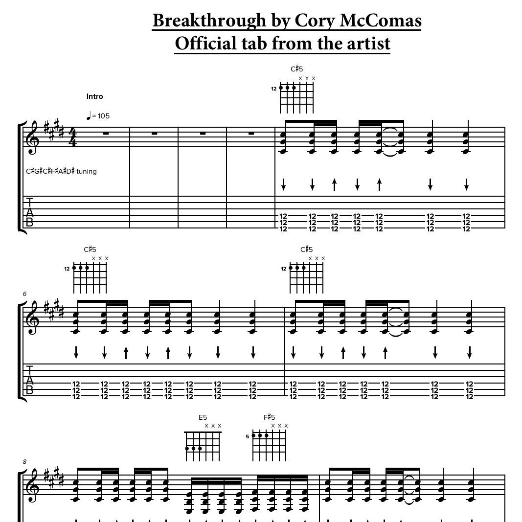 Breakthrough (2026) - Official Guitar Tab PDF Download