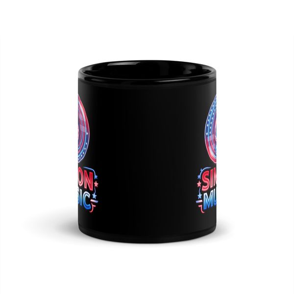 Simon Music Black Glossy Mug
