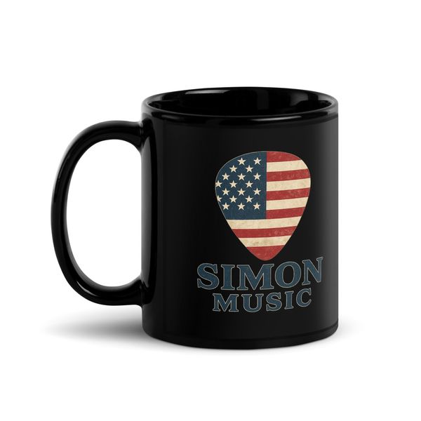 Simon Music Black Glossy Mug