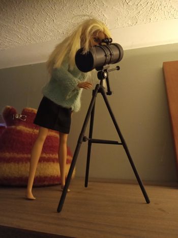 Astronomer Barbie is a real thing. A friend of ours saw this in a thrift store and bought it for us.
