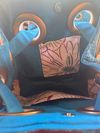 Home sewn hand bag - hibiscus