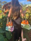 Home sewn hand bag - orange 