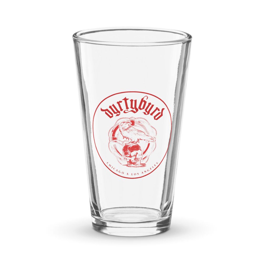 dyrtybyrd pint glass