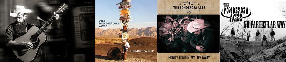 Mike Maddox playing with the Ponderosa Aces at Escondid, Ponderosa EP "Headin' West" and albums "Honkey Tonkin' my Life Away" and "No Particular Way"