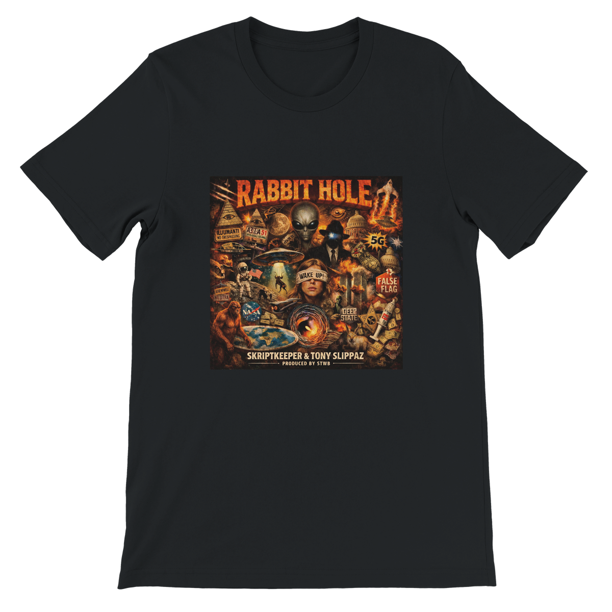 Rabbit Hole (feat. Tony Slippaz) [Stress The White Boy Remix] - Unisex T-Shirt