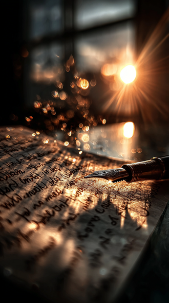 Sudnalro Soul contact - vintage love letter with fountain pen and warm candlelight, symbolizing heartfelt R&B music, gospel soul storytelling, and authentic artist connection