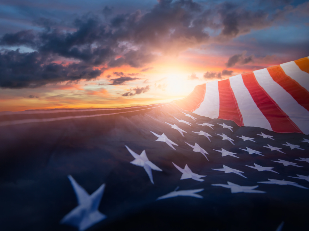 American flag representing why government and institutional buyers choose ZONO™ disinfecting and sanitizing cabinets for standardized, USA-made equipment sanitation