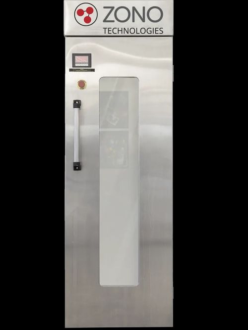 ZONO single door triple deep ozone cabinet used in senior living environments to accommodate larger items including therapy mats, mattresses, seat cushions, and oversized soft goods