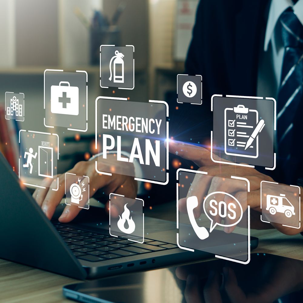 Emergency readiness and preparedness planning concept representing essential supplies for outages and emergency situations
