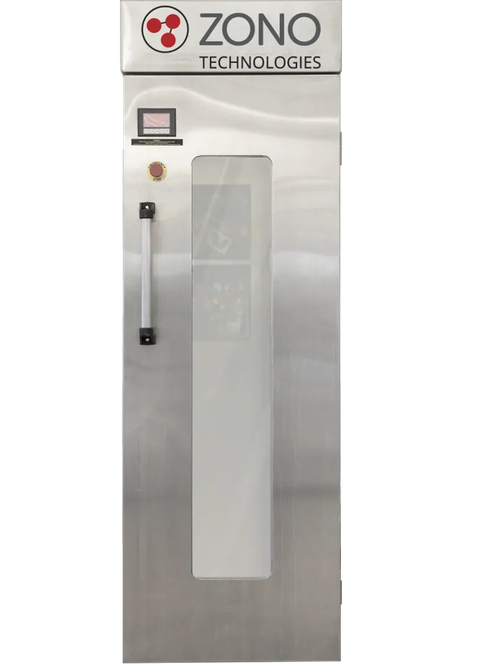 ZONO Single Door ozone sanitizing cabinet designed for compact spaces, ideal for disinfecting small items and electronics in schools, offices, healthcare, and commercial environments