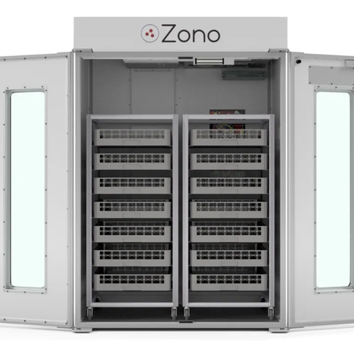 ZONO™ double door double deep disinfecting and sanitizing cabinet for government buyers treating tactical gear, uniforms, and high volume departmental equipment
