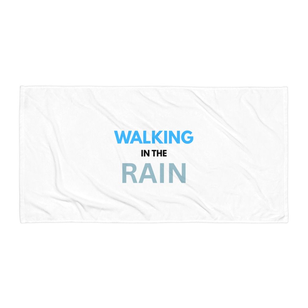 Walking In The Rain Beach Towel