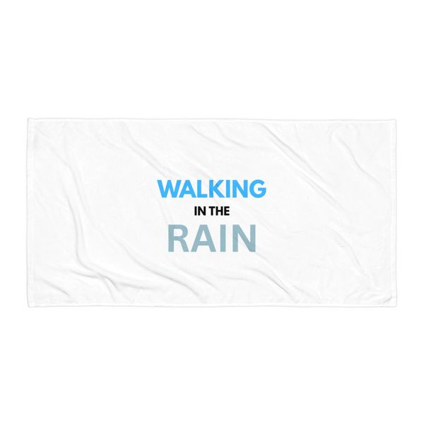 Walking In The Rain Beach Towel