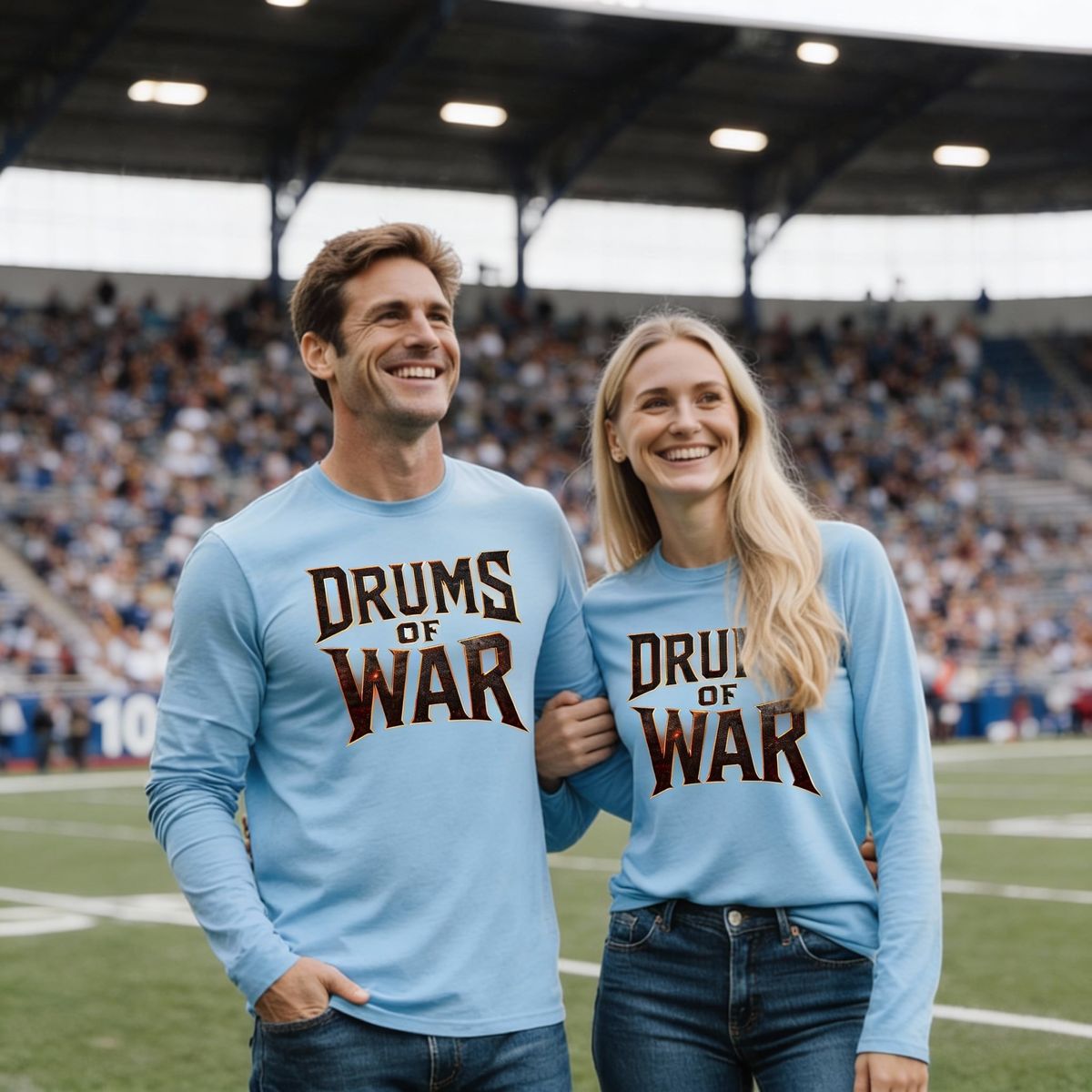 Drums of War Tee Light Blue Long Sleeve Tee