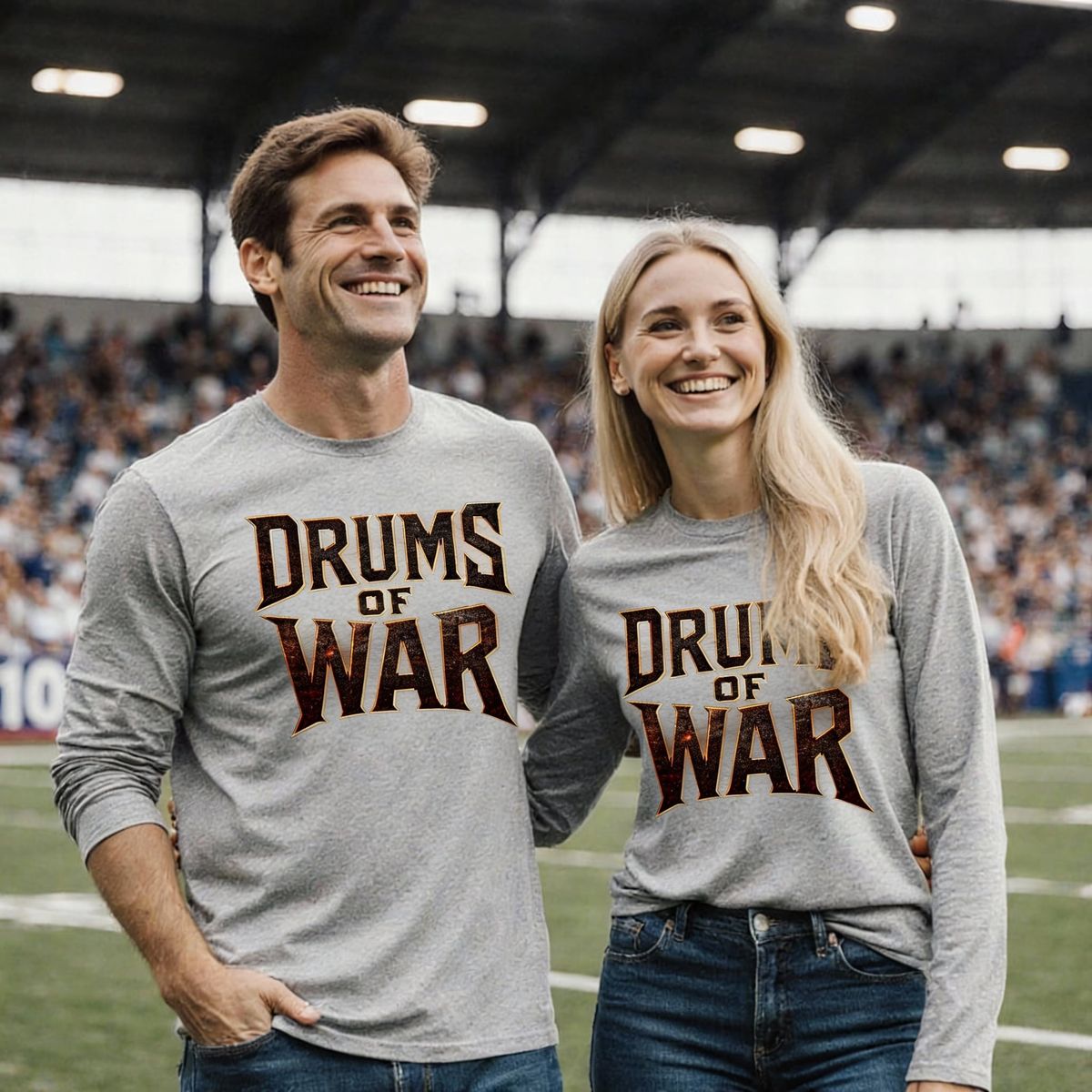 Drums of War Tee Light Gray Long Sleeve Tee