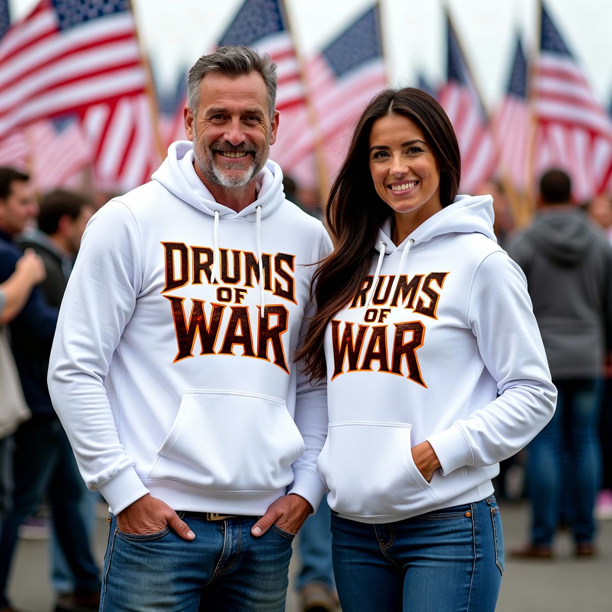 Drums of War Tee White Hoodie