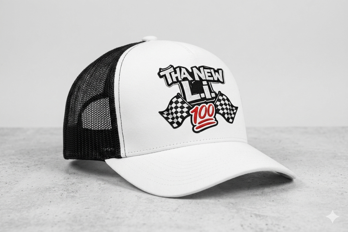 Tha New LI Trucker cap (Black and White)