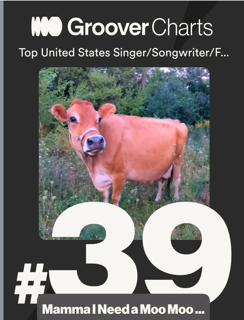 Mamma I Need a Moo Moo Cow Stays on the Charts Three Weeks in a Row on Groover