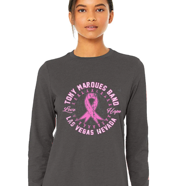Tony Marques Band Pink Ribbon “Cancer Awareness” Unisex Long Sleeve T-Shirts 