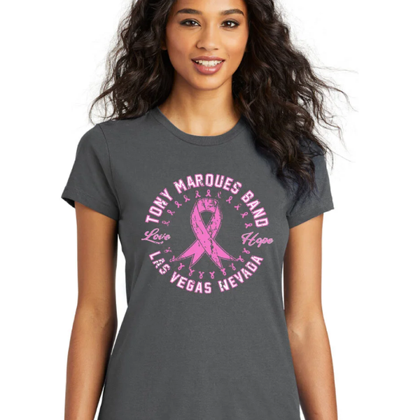 Tony Marques Band Pink Ribbon “Breast Cancer Awareness” Month Unisex Short Sleeve T-Shirts 