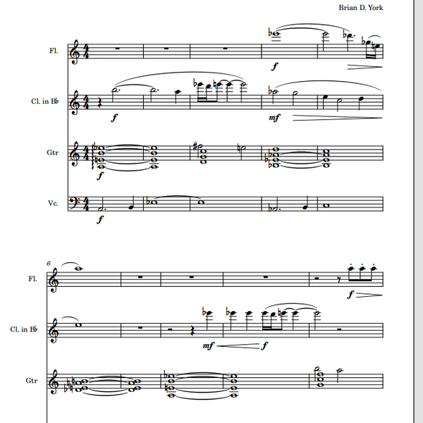 The Passing (Flute, Bb Clarinet, Guitar. Cello)