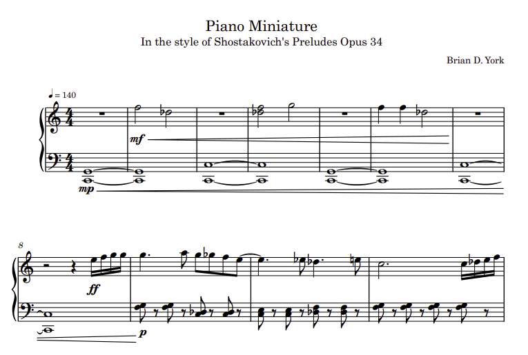 Piano Miniature - Brian D. York